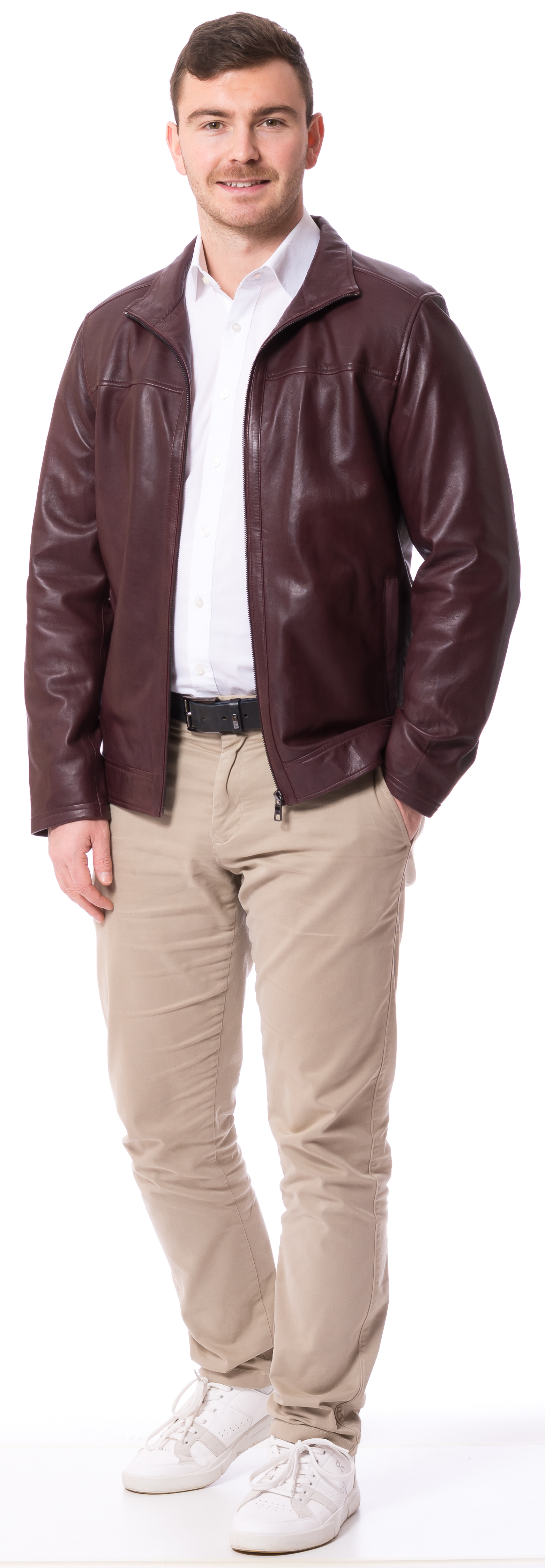 Willy bordeaux Lederjacke für Herren von TRENDZONE