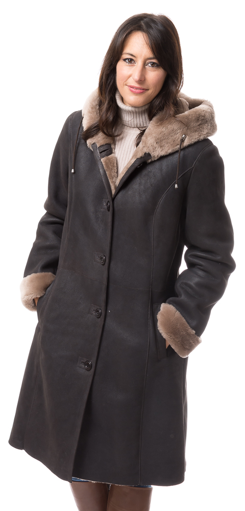 Cristina-14132 Alex 2D braun Nappalan Mantel für Damen von TRENDZONE