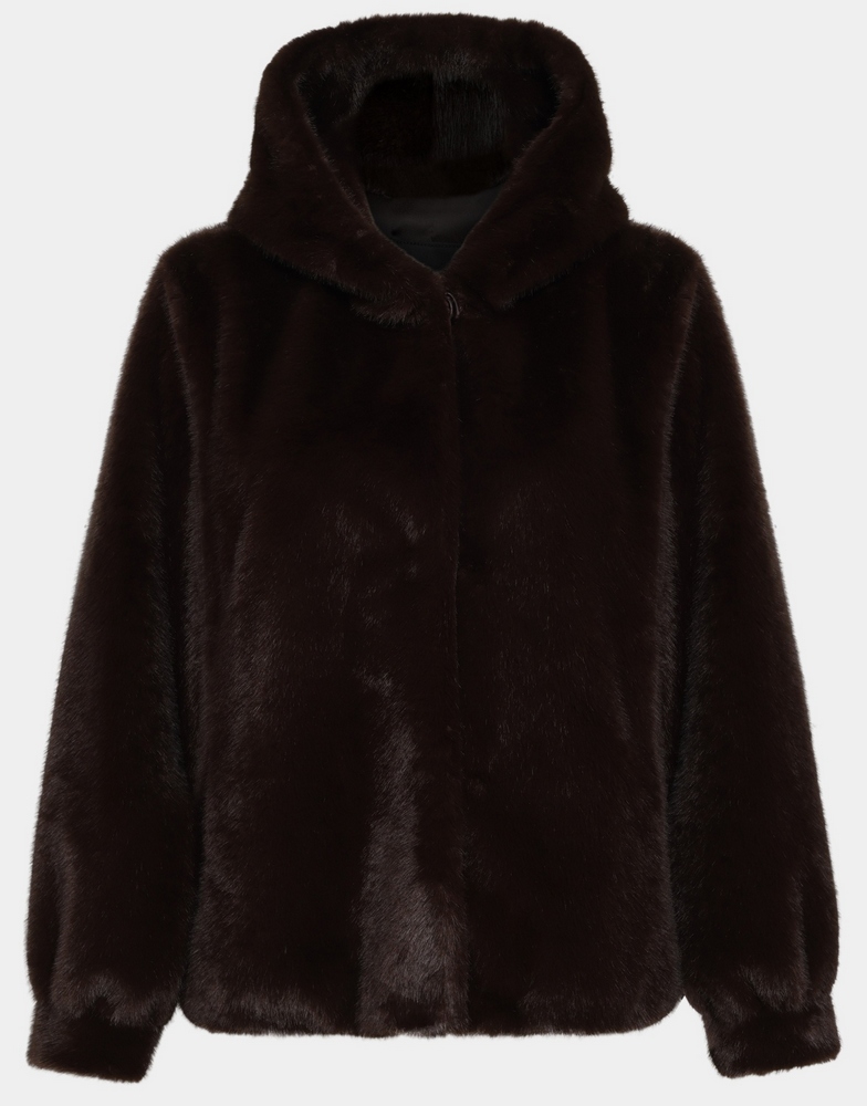 Odelia chocolate brown Webpelz Jacke von ROCKANDBLUE