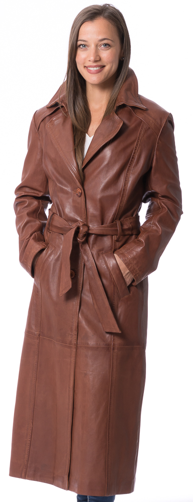Sally 120 whisky langer Mantel für Damen von TRENDZONE