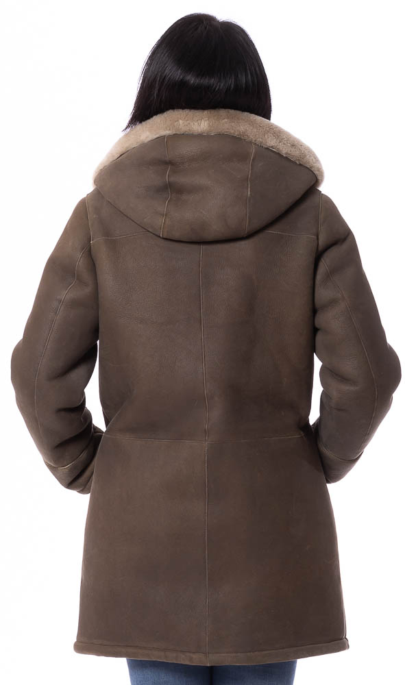 Eve oliv Lammfelljacke für Frauen von TRENDZONE