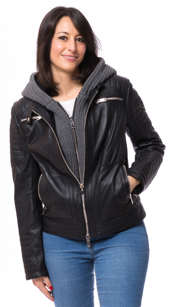 SR-1115 Nappa Lederjacke schwarz von TRENDZONE