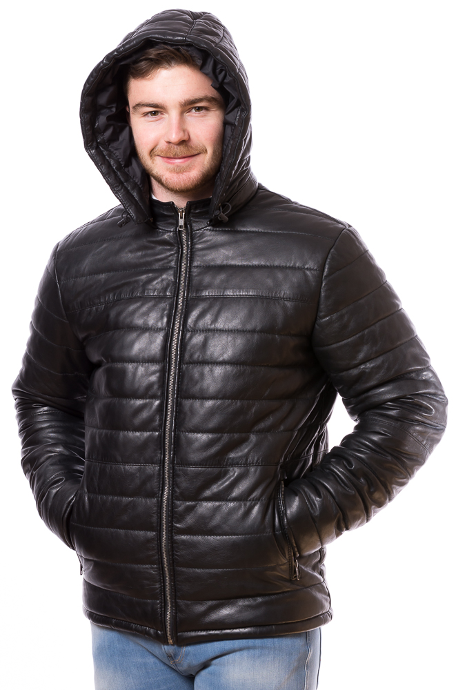 Neusiedl-19988 Gryn schwarz gesteppte Lederjacke von TRENDZONE