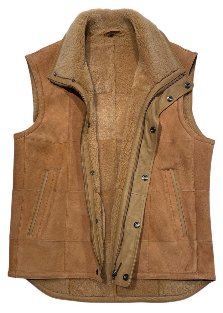 Enzo camel  Herren Lammfellweste von TRENDZONE  