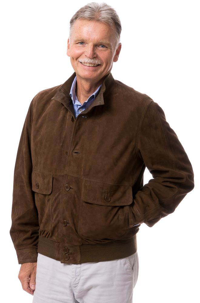 Gunther oliv Velour Leder Blouson von MADDOX