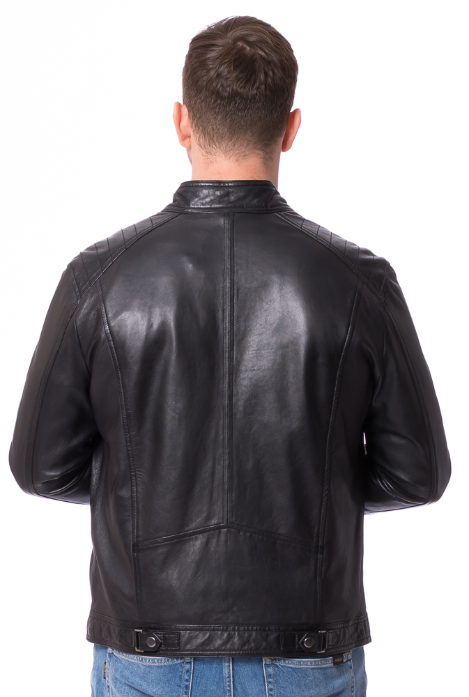 Advance schwarz Herren Lederjacke von ROCKHILL