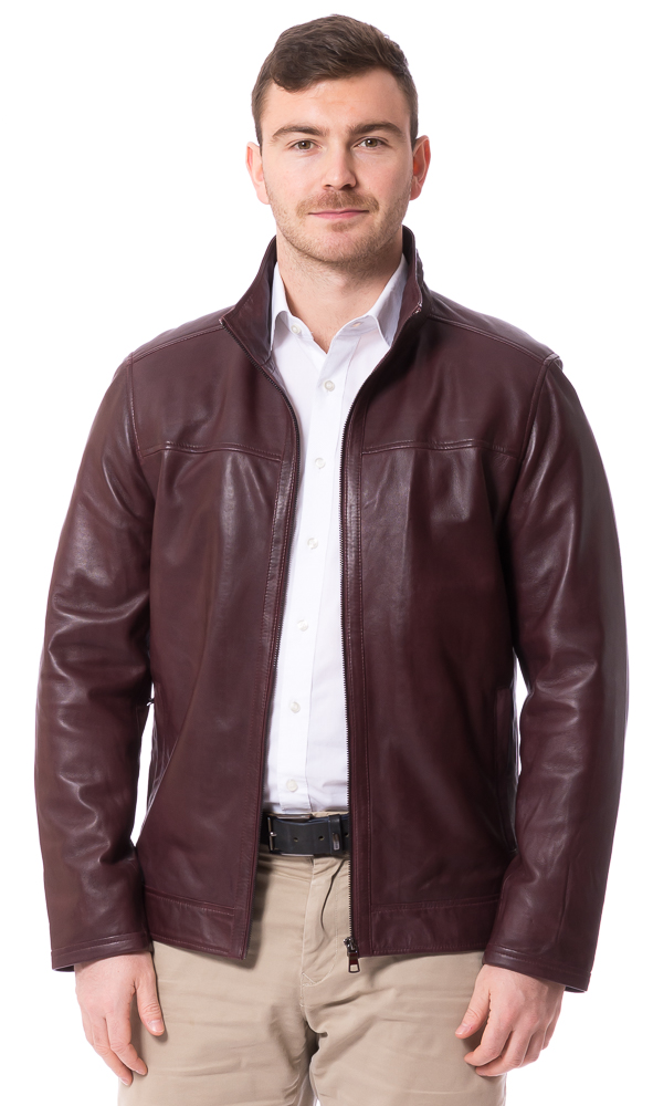 Willy bordeaux Lederjacke für Herren von TRENDZONE