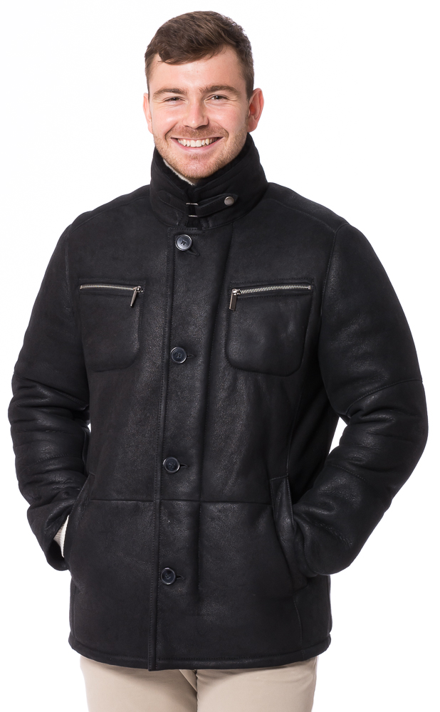Harry schwarz Lammfell Jacke für Herren von TRENDZONE
