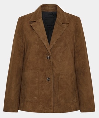 Eleana walnut Blazer aus Ziegenvelour Leder von ROCKANDBLUE