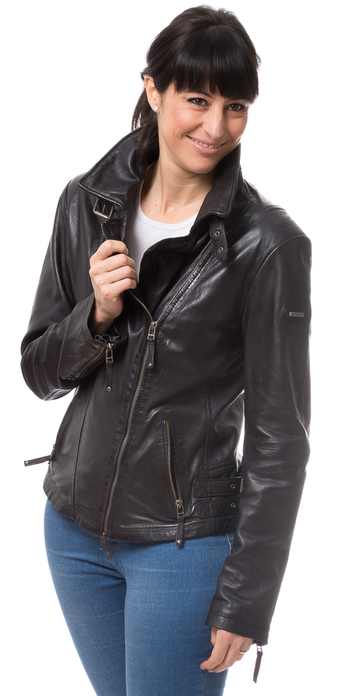 8465 schwarze Lederjacke von CABRINI