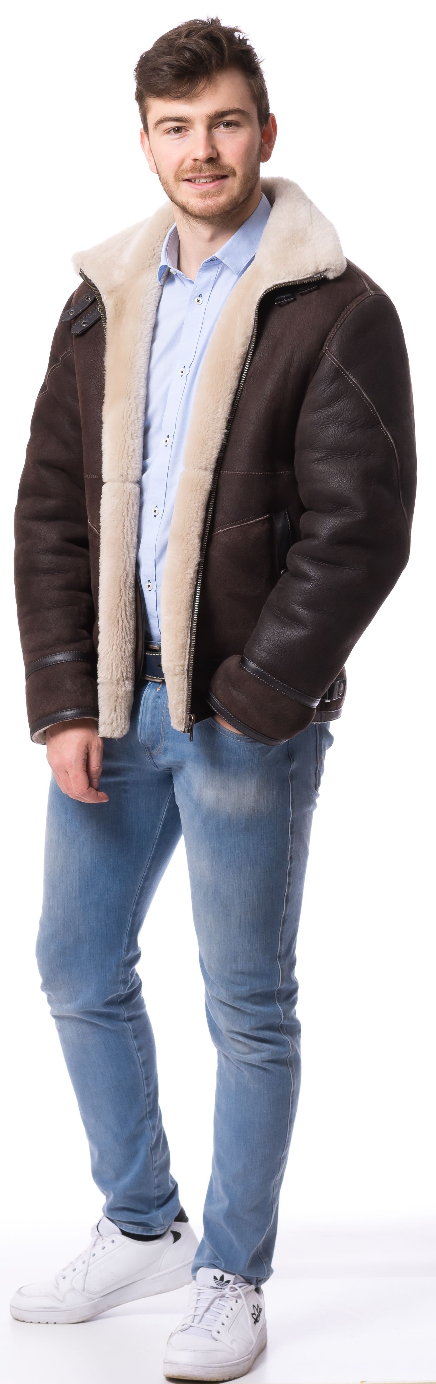 Robert braun Herren Lammfelljacke von TRENDZONE