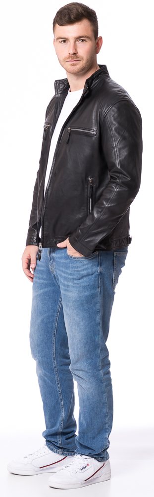 Marty schwarz Reißverschluss Jacke für Männer von ROCKHILL