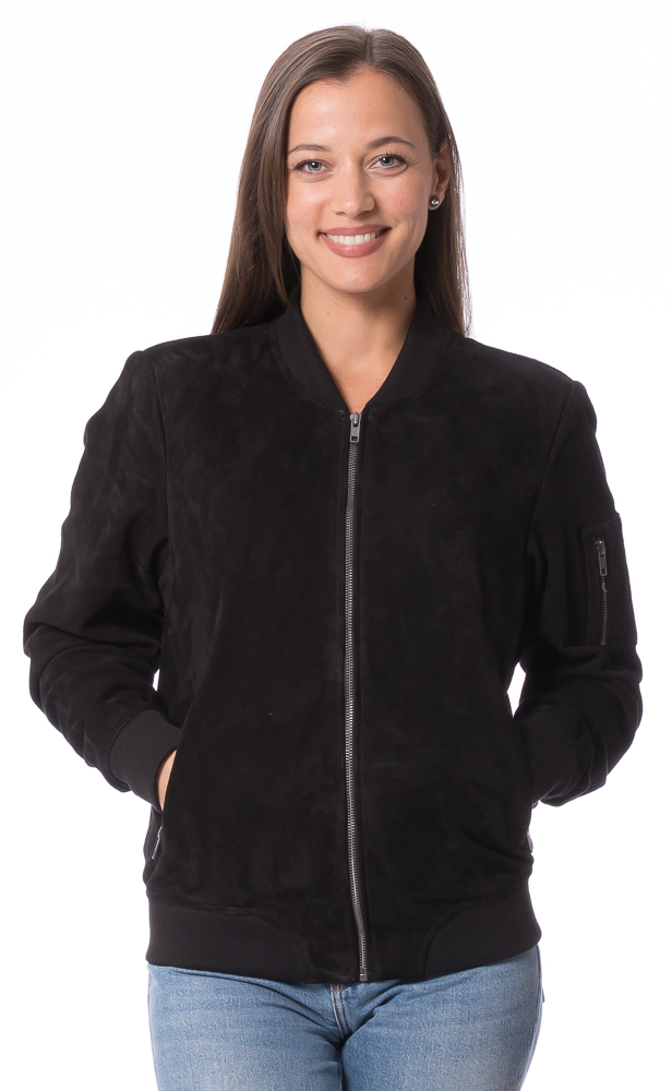 845 schwarz College Blouson aus Ziegenvelour Leder 845 schwarz College Blouson aus Ziegenvelour Leder