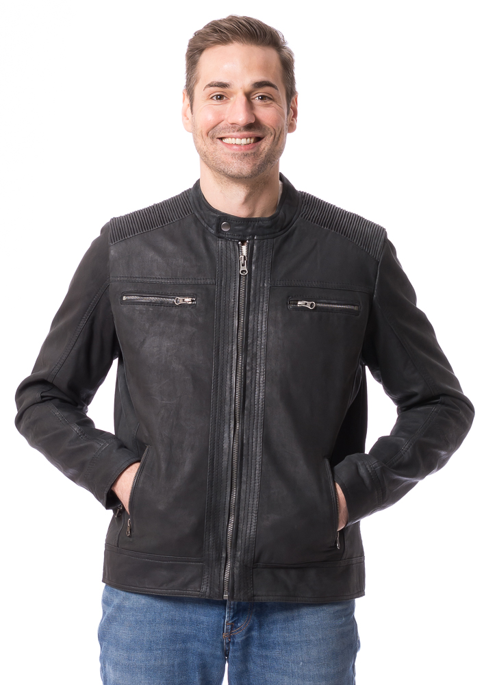 Bruno-2 anthrazit Nubukleder Jacke für Männer von TRENDZONE