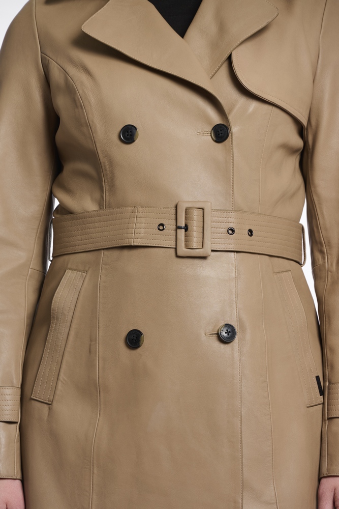 Irene brew Nappaleder Trenchcoat von RINO&PELLE 