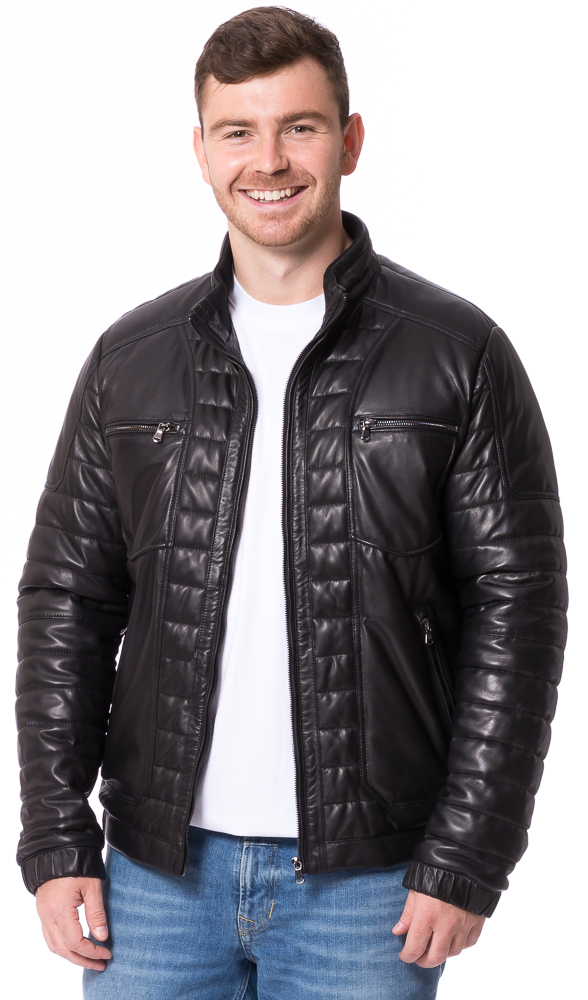 Clemens schwarz Steppjacke aus Nappaleder von MADDOX