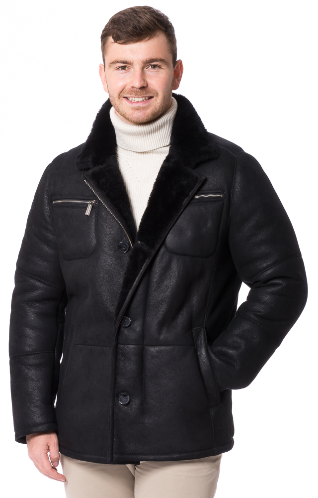 Harry schwarz Lammfell Jacke für Herren von TRENDZONE