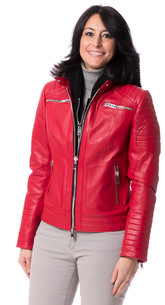 Neusiedl-19611 SR-1115 rote Nappa Lederjacke von TRENDZONE