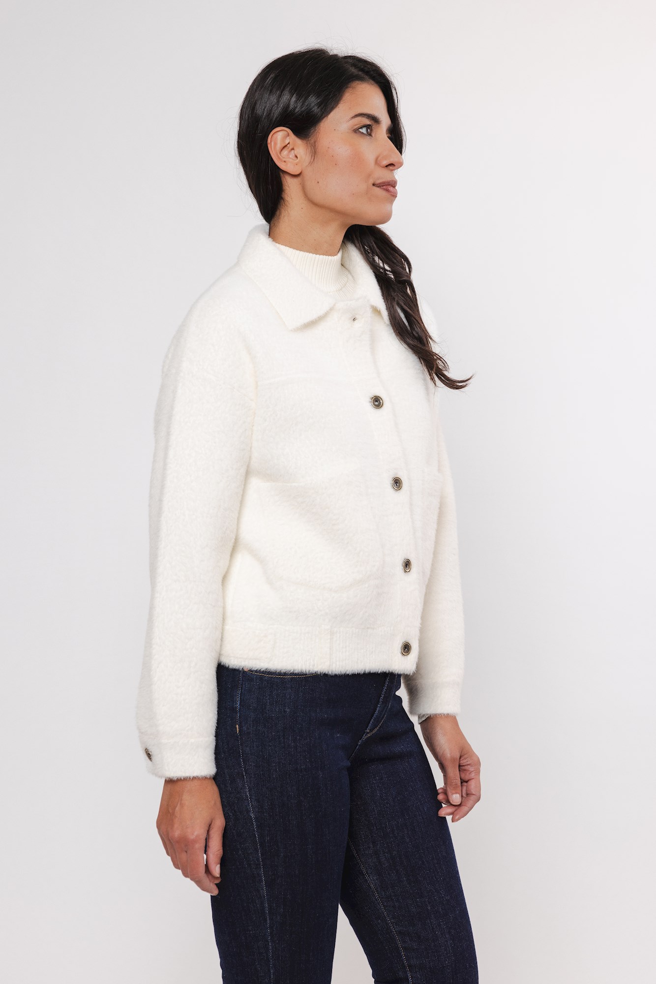 Bubbly snow white Webpelz Jacke von RINO&PELLE