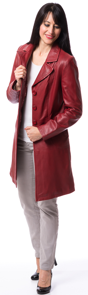 Neusiedl-1843060a3d1dad192b Damen Kurz-Ledermantel rot Claudia