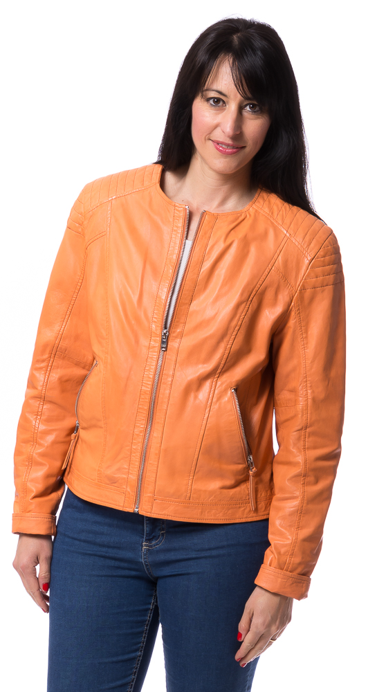 Paula orange Damen Lederjacke von SAKI