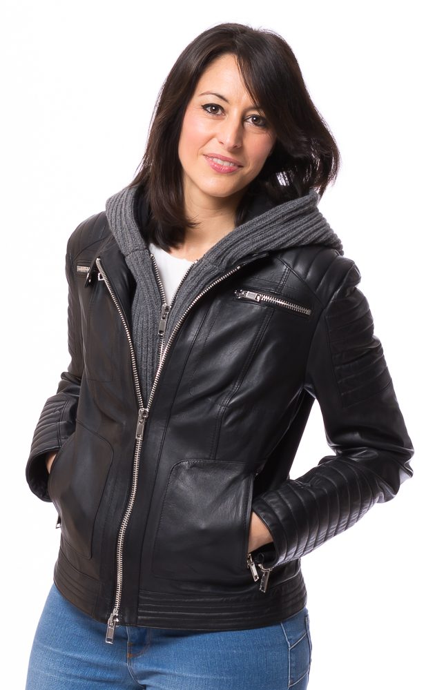 SR-1115 Nappa Lederjacke schwarz von TRENDZONE