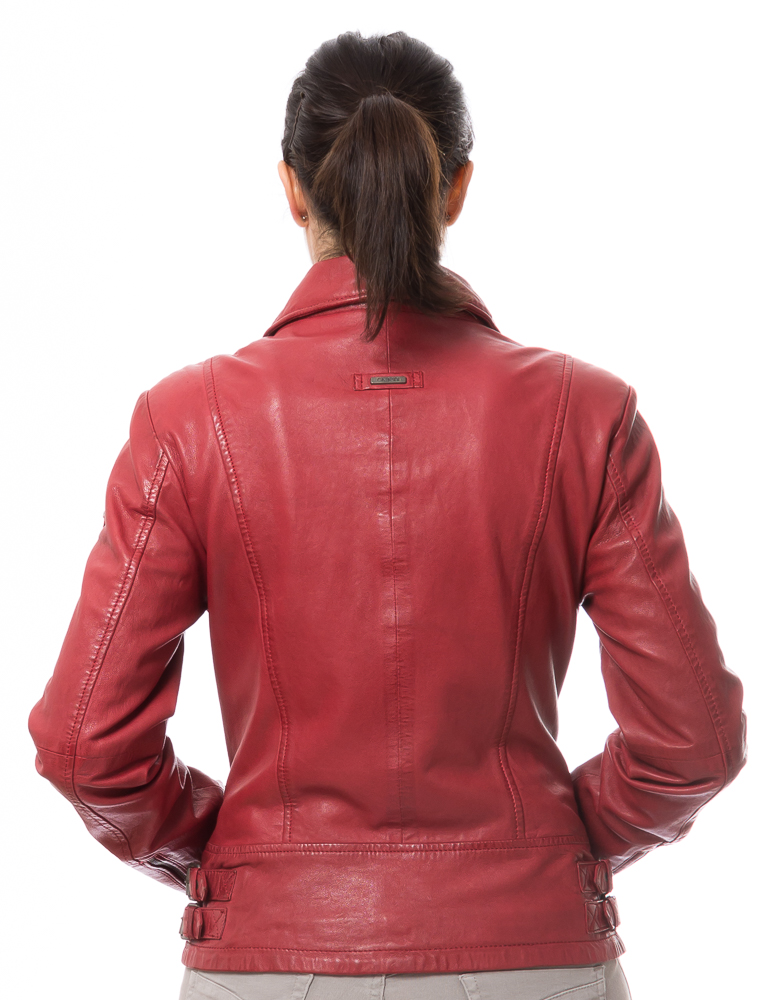 8465 rote Biker Lederjacke für Damen von CABRINI