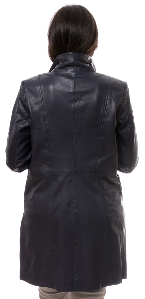 Claudia dunkelblauer Ledergehrock von TRENDZONE