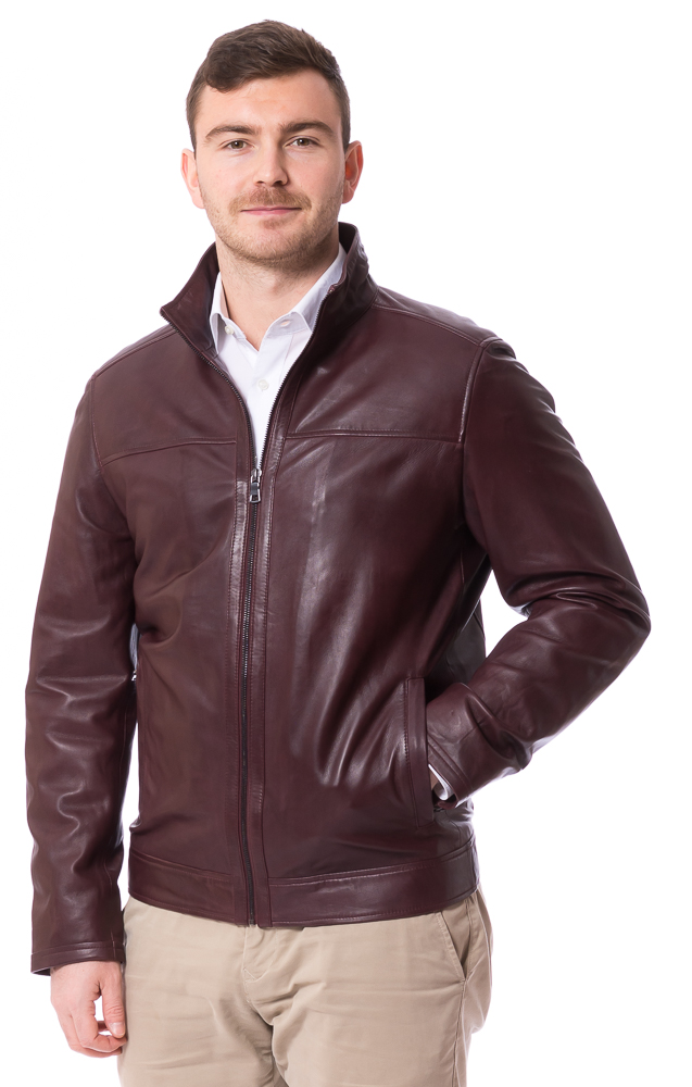 Willy bordeaux Lederjacke für Herren von TRENDZONE