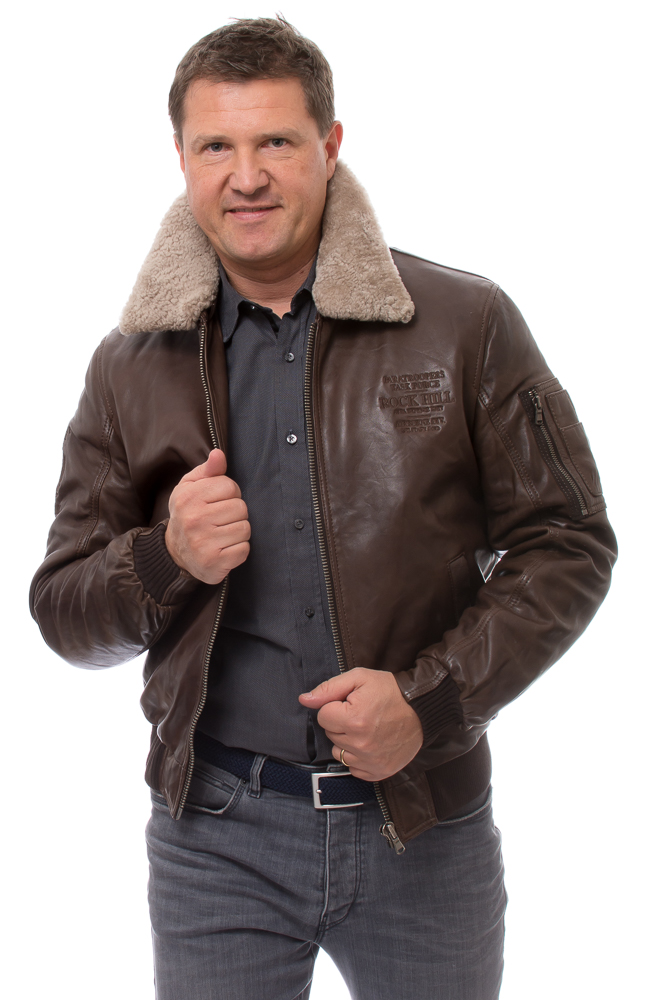 Airplane braun Herren Fliegerjacke aus Nappaleder von Rockhill