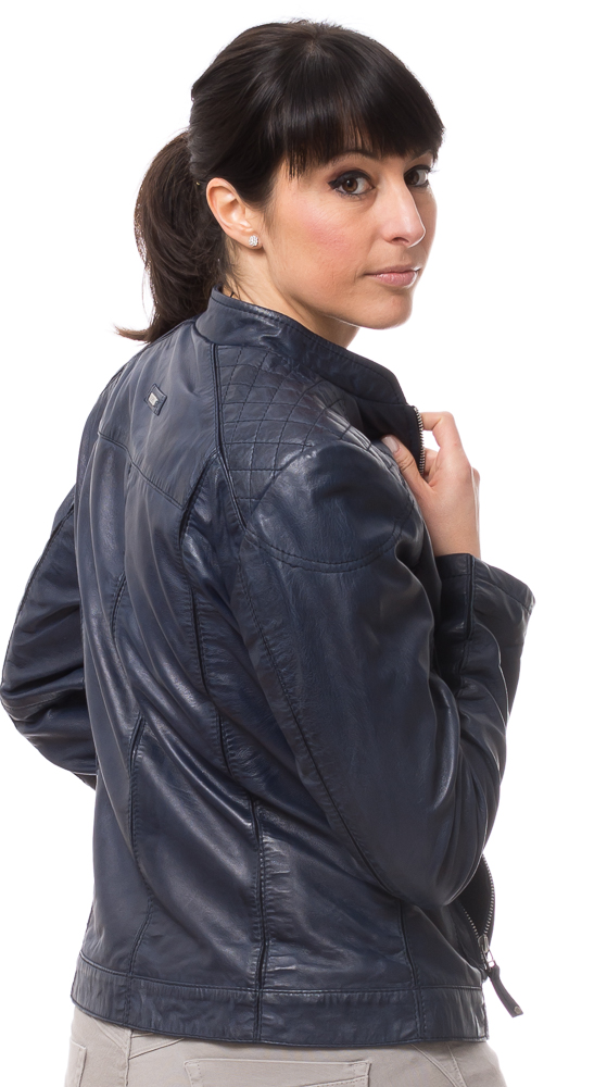 8474 blau Damen Leder Jacke von CABRINI