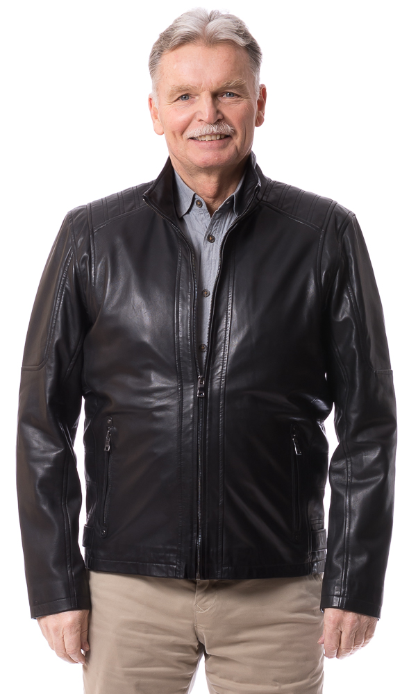 Hens schwarze Herren Lederjacke von TRENDZONE