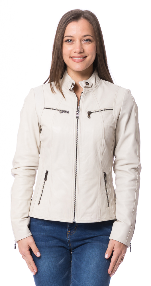 Stacy beige Damen Lederjacke von TRENDZONE
