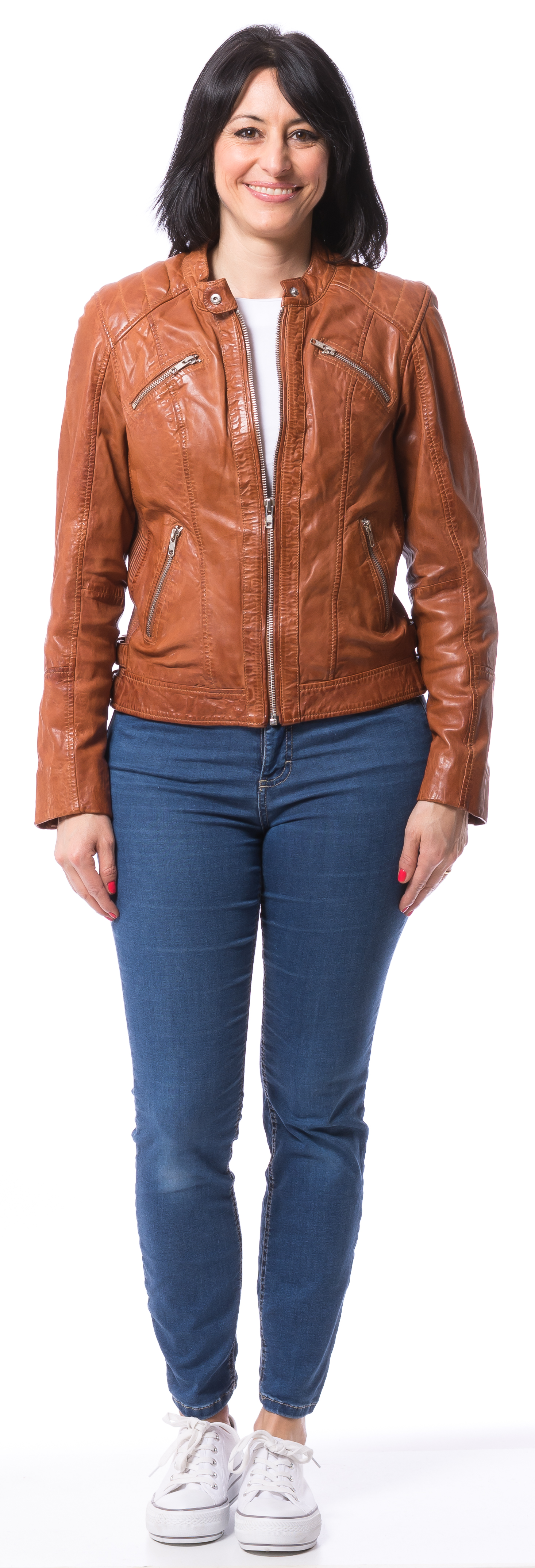 Vision cognac Nappaleder Jacke für Damen von ROCKANDBLUE