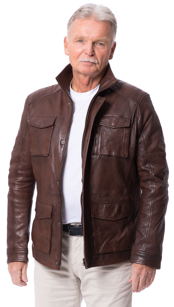 Barcelona braun Nappaleder Jacke für Herren von ROCKHILL