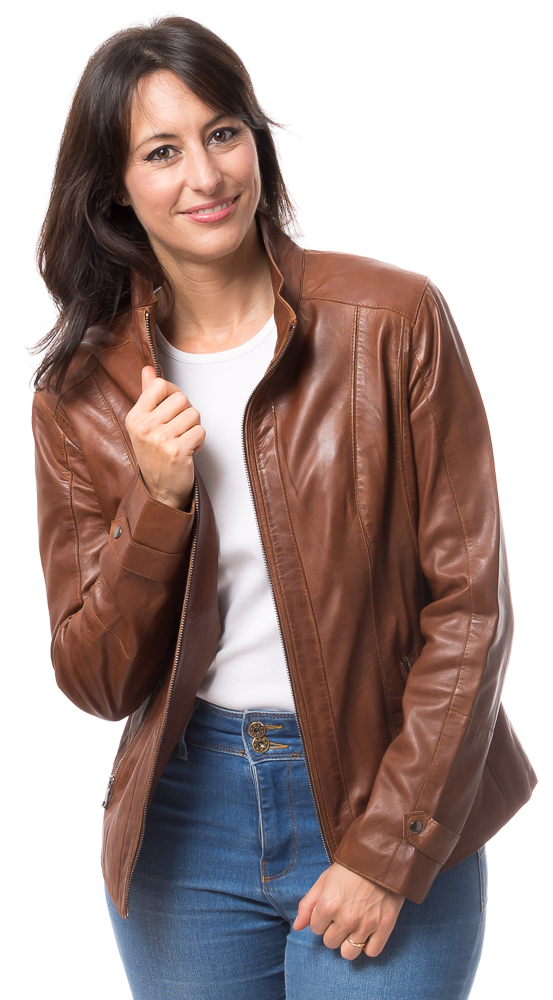 Sandy A whisky Damen Lederjacke von TRENDZONE