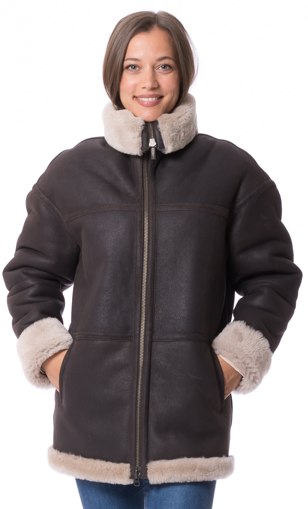 Cozy braun Lammfell Jacke für Damen von TRENDZONE Cozy braun Lammfell Jacke für Damen von TRENDZONE