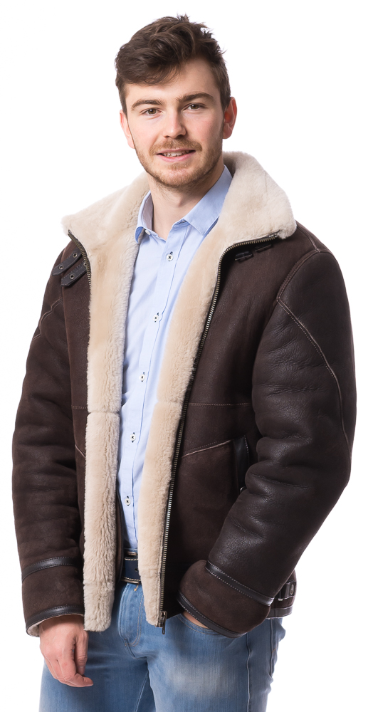 Robert braun Herren Lammfelljacke von TRENDZONE