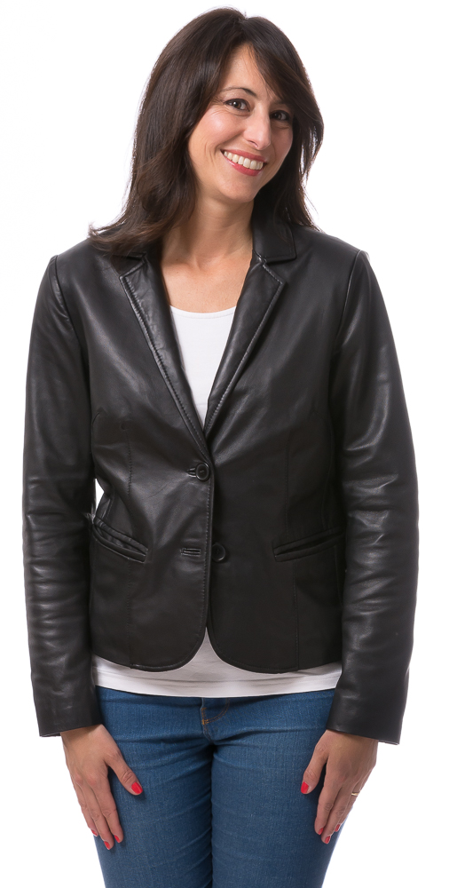 Brea schwarzer Lederblazer von RINO&PELLE