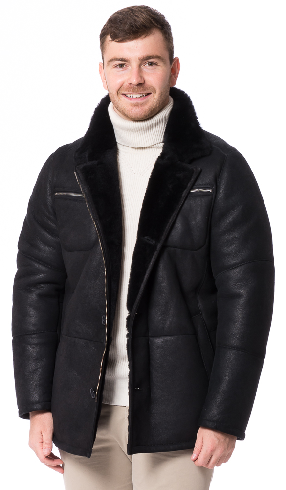 Harry schwarz Lammfell Jacke für Herren von TRENDZONE