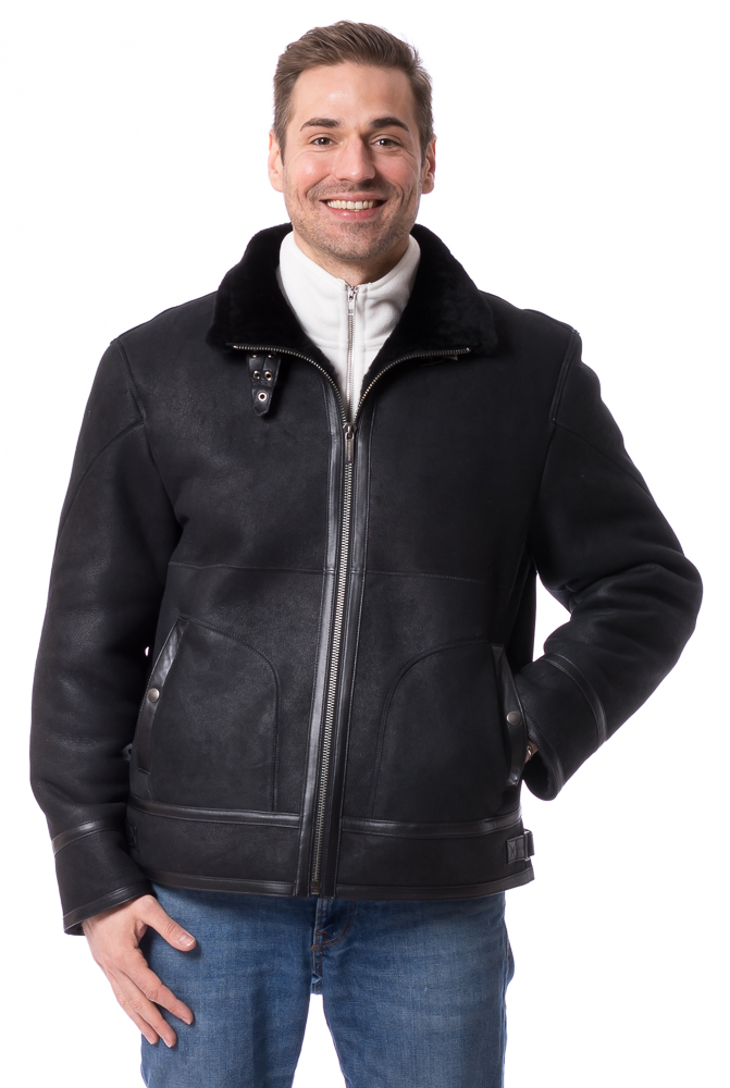 Robert schwarz Herren Lammfelljacke von TRENDZONE