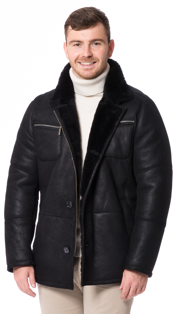Harry schwarz Lammfell Jacke für Herren von TRENDZONE