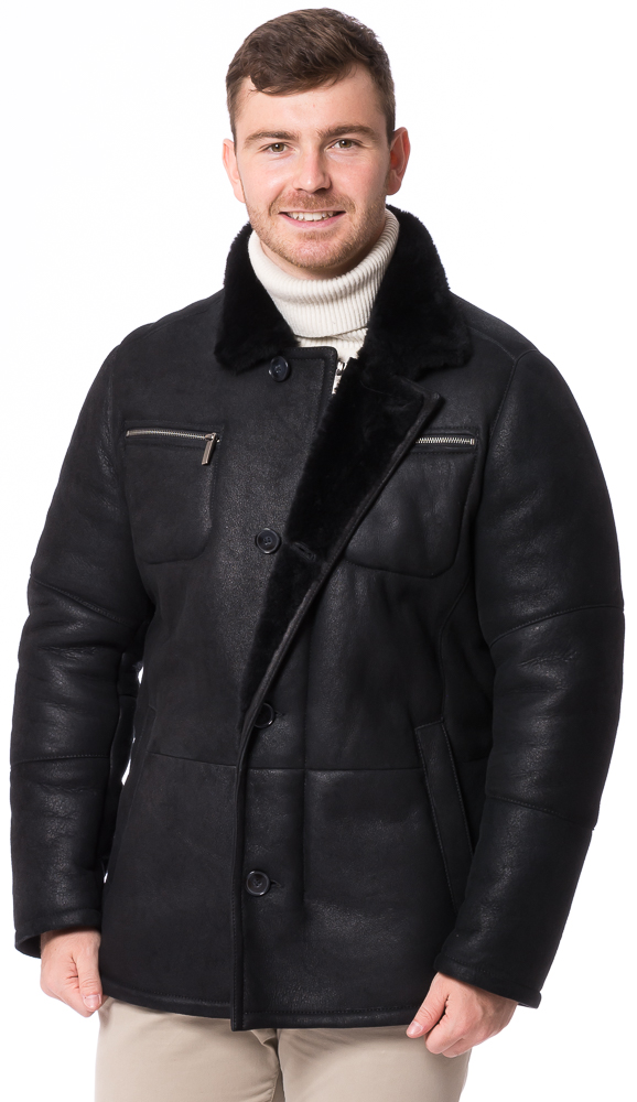 Harry schwarz Lammfell Jacke für Herren von TRENDZONE