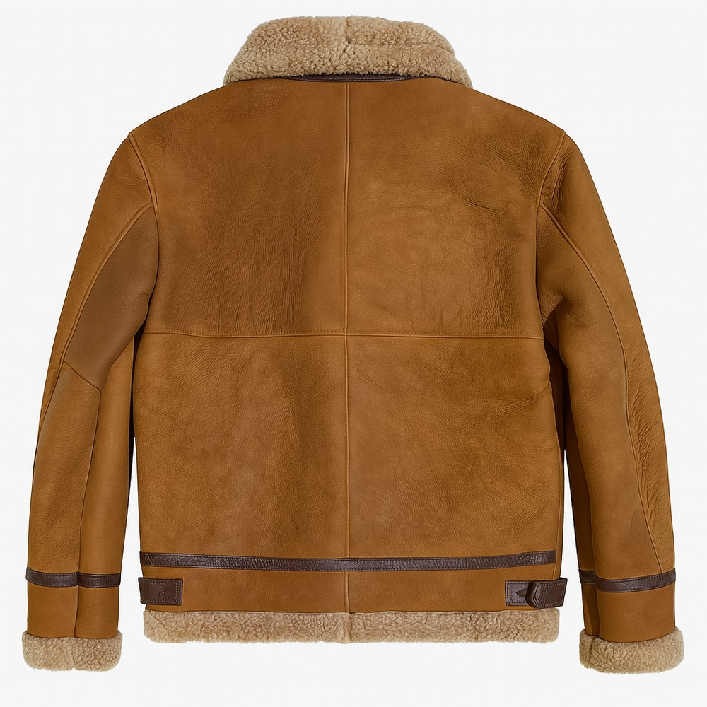 B-3 messing Piloten Lammfelljacke von TRENZDONE