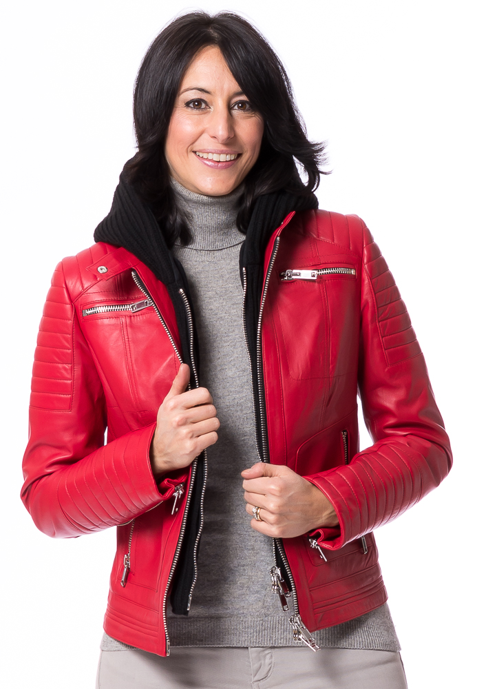 Neusiedl-19626 SR-1115 rote Nappa Lederjacke von TRENDZONE