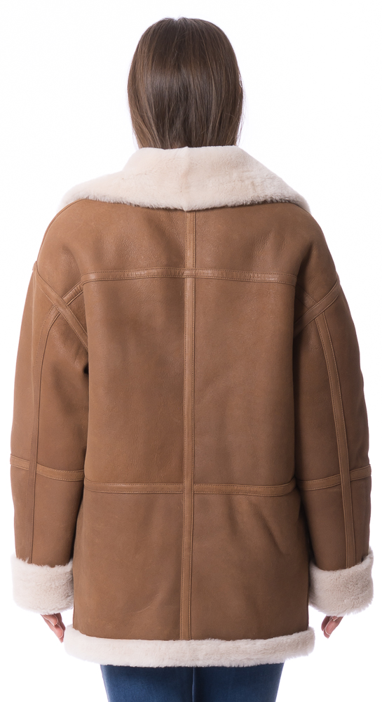 Cozy cognac Lammfelljacke für Damen von TRENDZONE Cozy cognac Lammfelljacke für Damen von TRENDZONE
