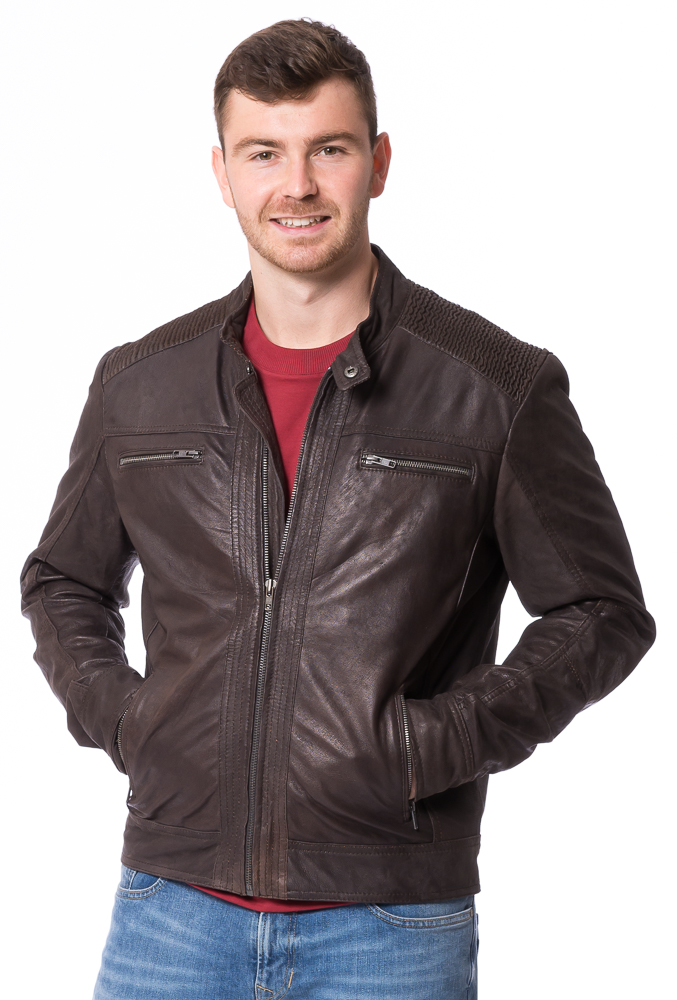 Bruno-2 braun Nubukleder Jacke für Männer von TRENDZONE