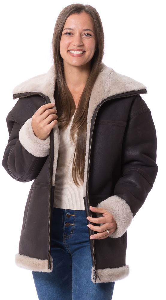 Cozy braun Lammfell Jacke für Damen von TRENDZONE Cozy braun Lammfell Jacke für Damen von TRENDZONE