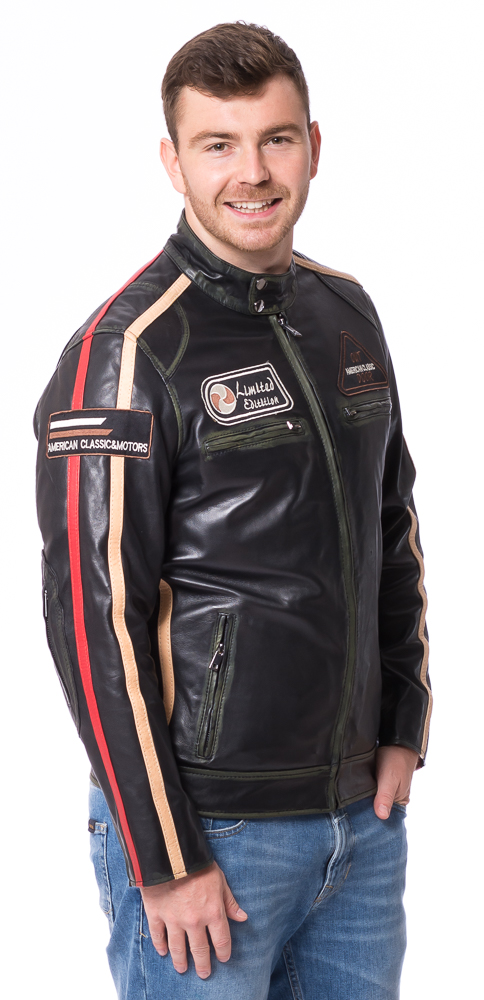 JLI antikschwarze Herren Leder Jacke von TRENDZONE