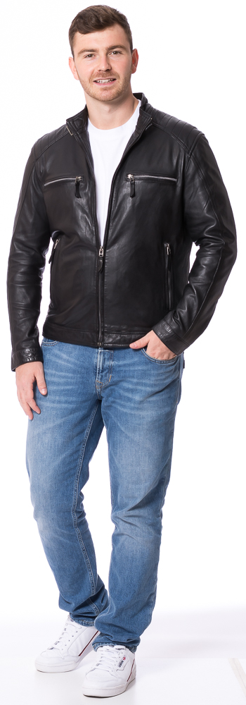 Advance schwarz Herren Lederjacke von ROCKHILL